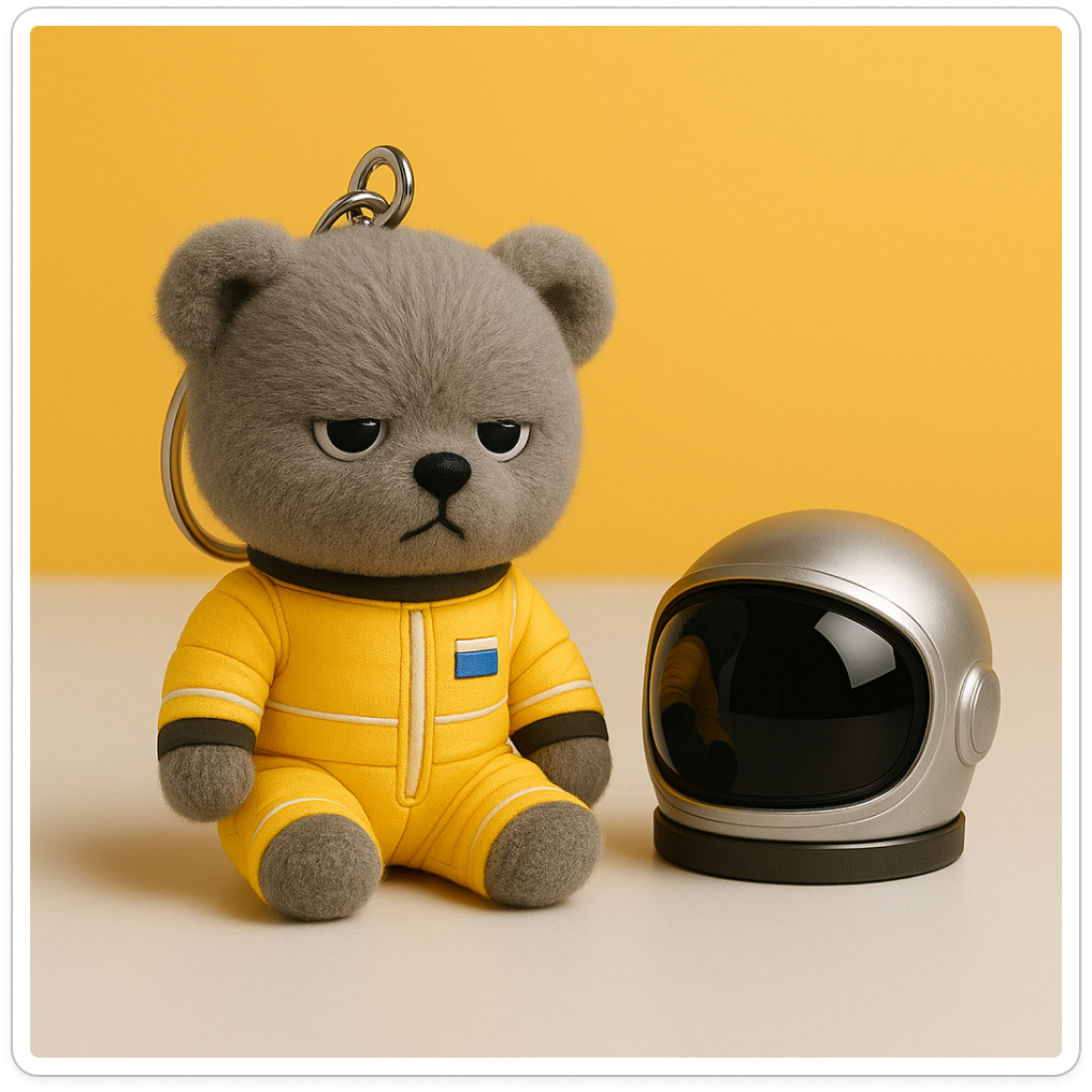 Grumpy Space Bear – Yellow Suit
